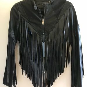BLANKNYC Fringe Moto Jacket in Hashtag Abuser